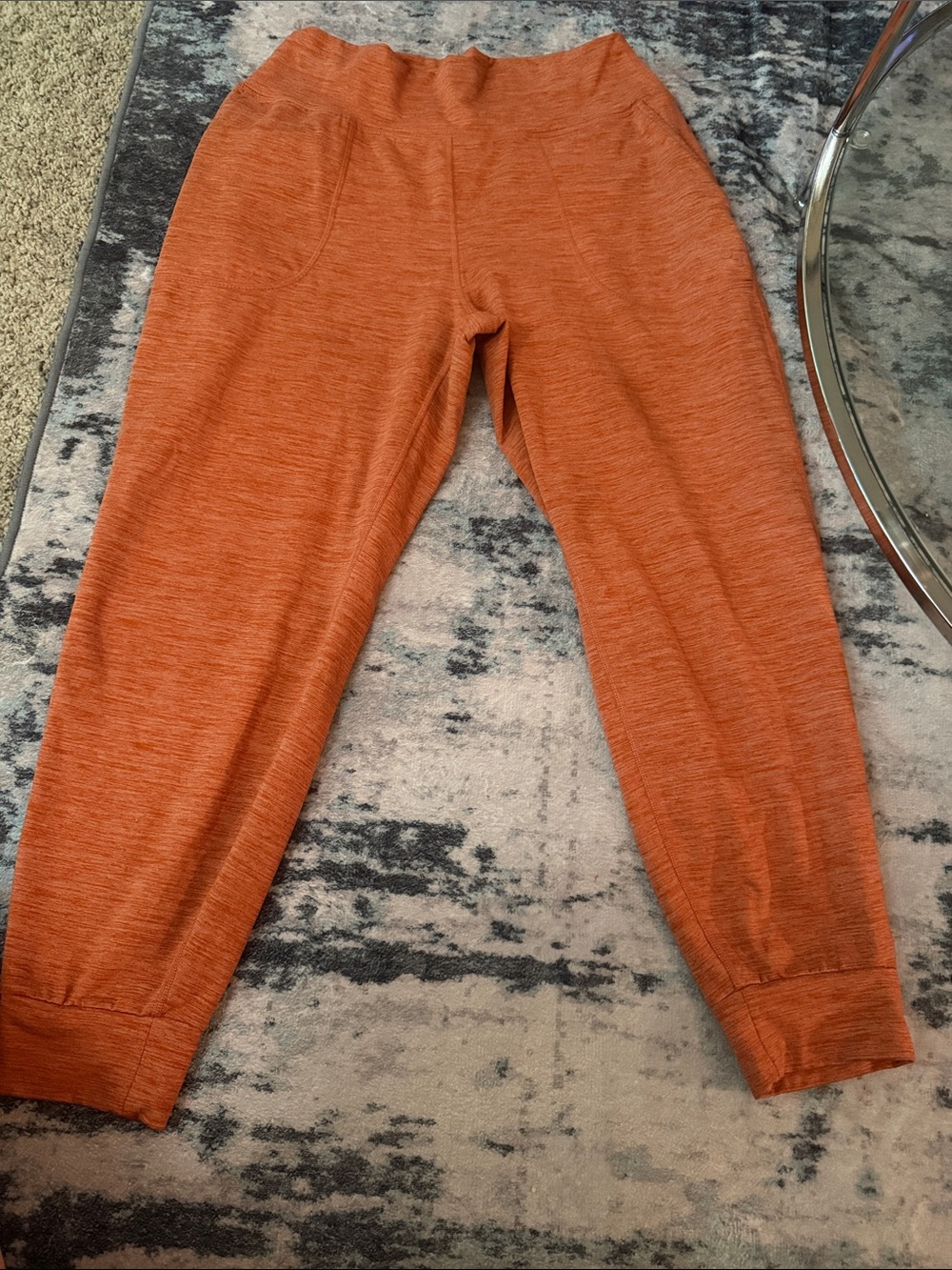 Women’s Orange Jogger Pants - Lightweight Stretch Bottoms
